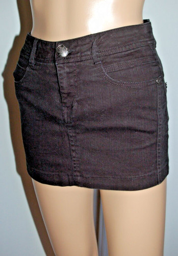 Mini micro jupe jean - , noire